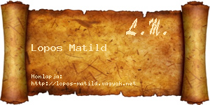 Lopos Matild névjegykártya